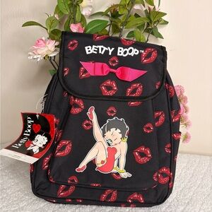 Betty Boop Black and Red Kiss Backpack